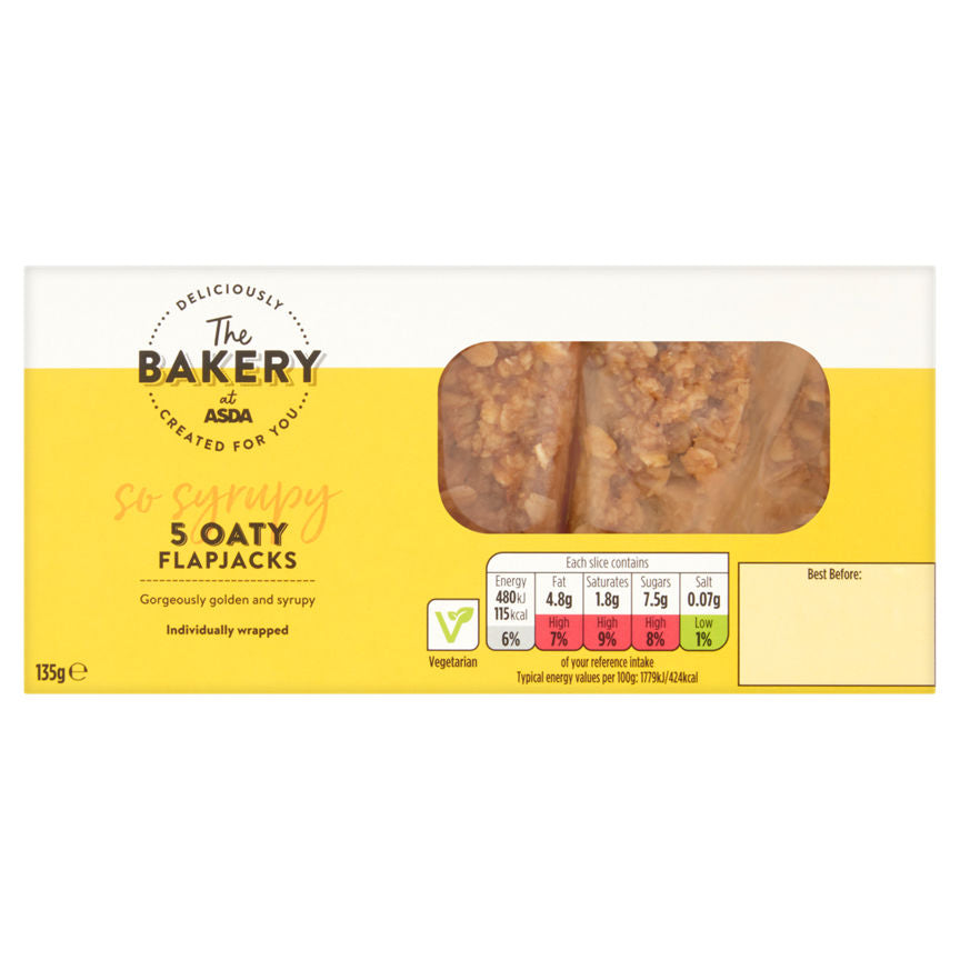 The BAKERY at ASDA 5 Oaty Flapjacks GOODS ASDA   