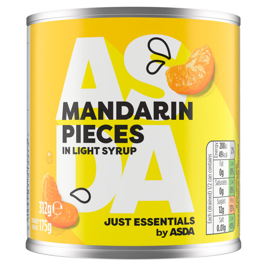 JUST ESSENTIALS by ASDA Mandarin Pieces in Light Syrup GOODS ASDA   