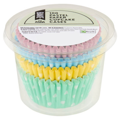 ASDA BAKE by ASDA 100 Pastel Paper Cupcake Cases- Buy online at McGrocer