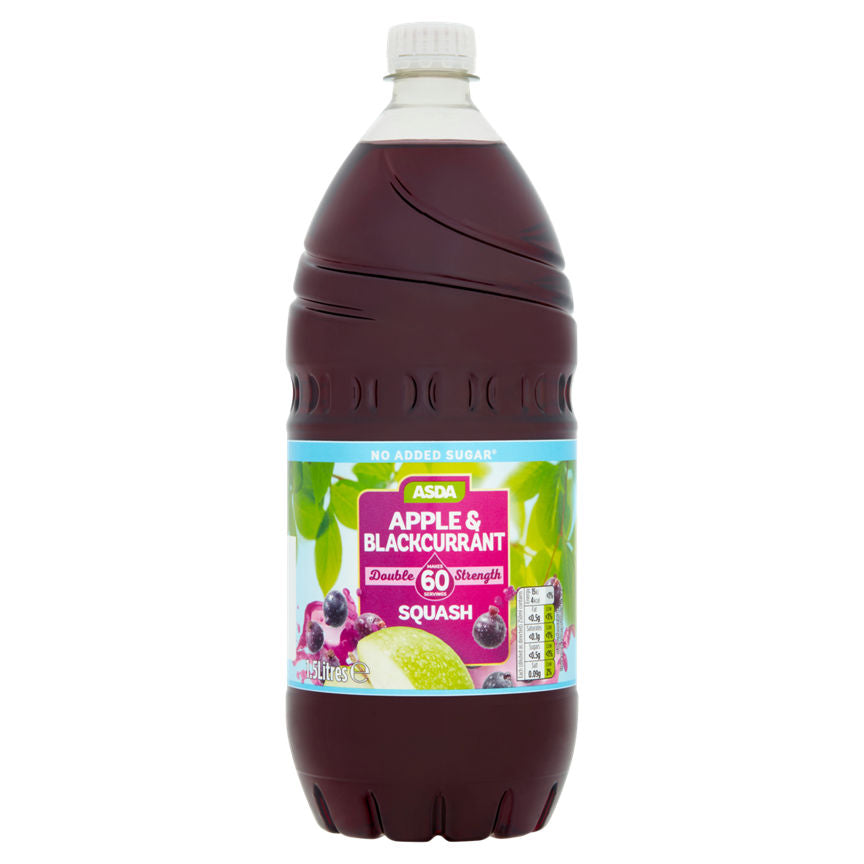 ASDA No Added Sugar Double Strength Apple & Blackcurrant Squash