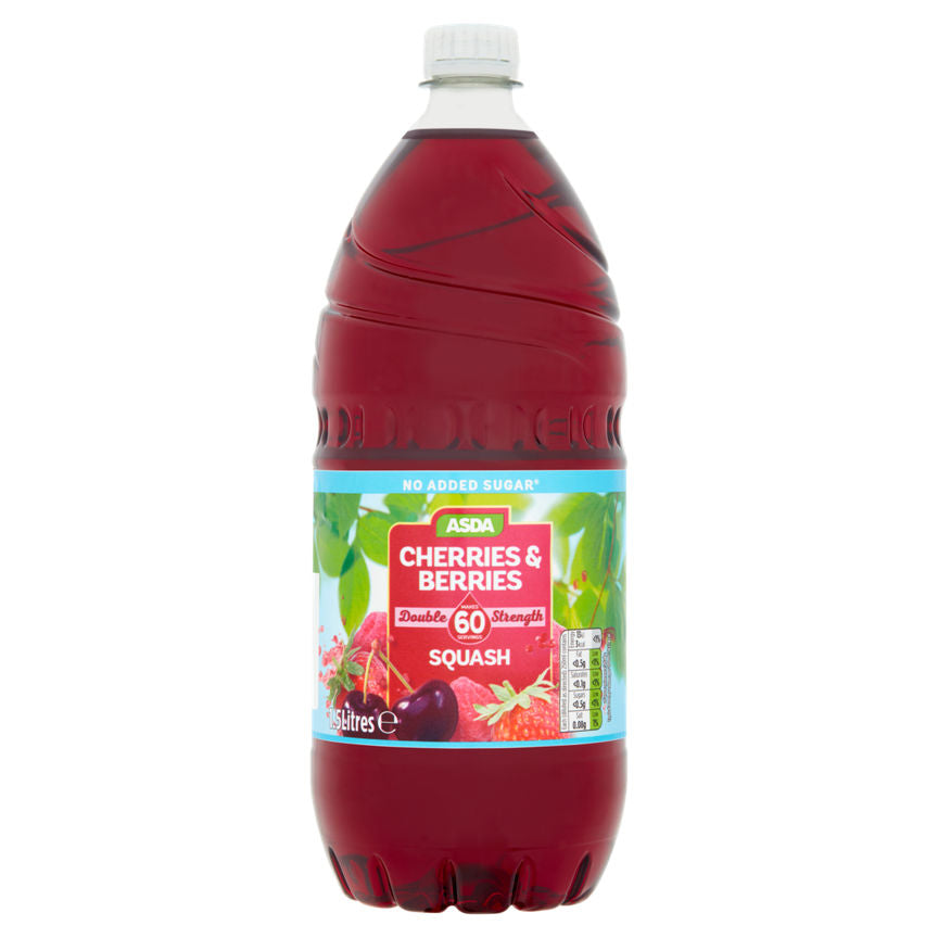 ASDA No Added Sugar Double Strength Cherries & Berries Squash GOODS ASDA   