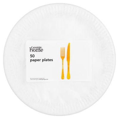 George Home white value paper plates 30pk, UK version