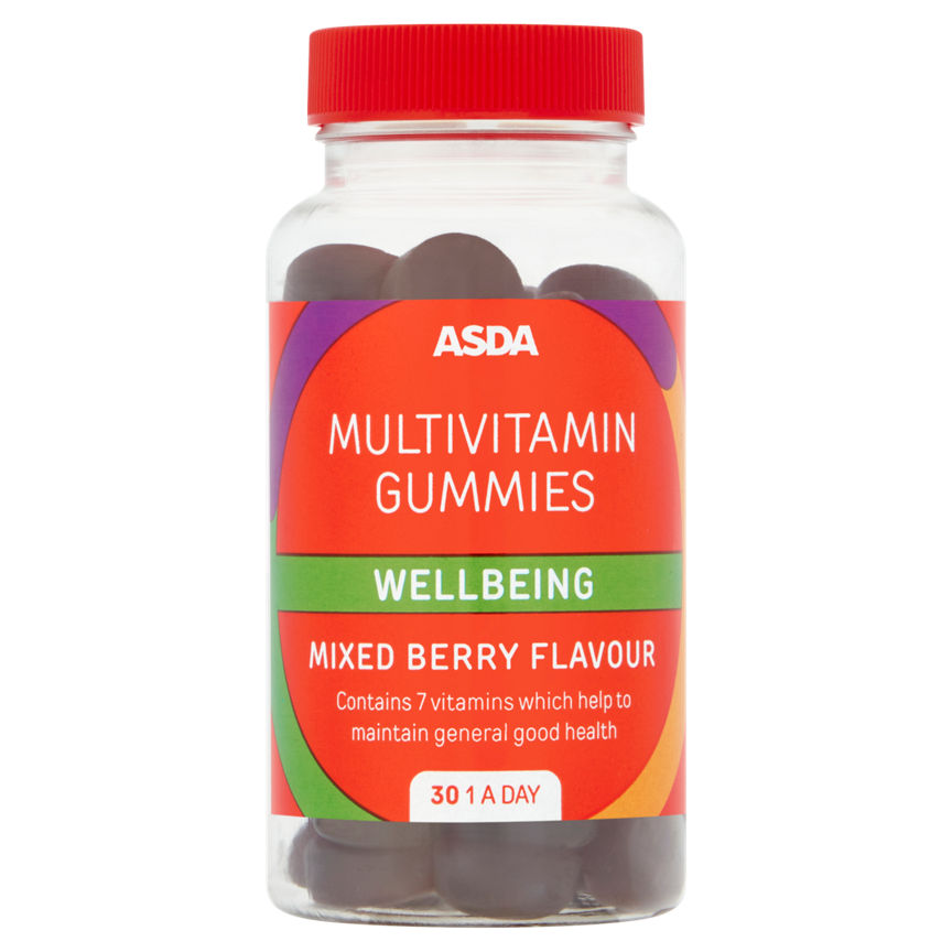 ASDA Multivitamin Gummies Wellbeing Mixed Berry Flavour 1 a Day GOODS ASDA   