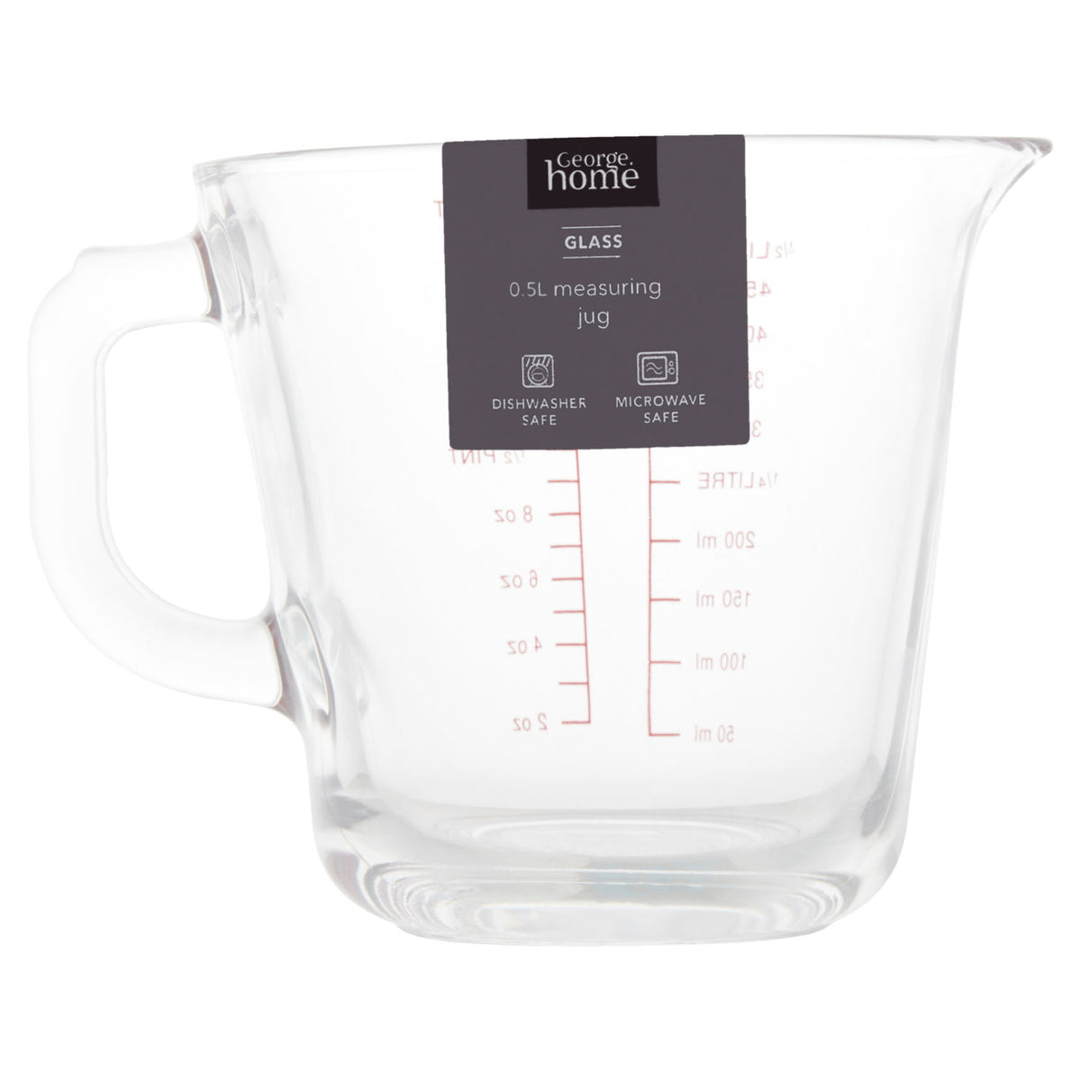 George Home 0.5L glass measuring jug, imported from the UK