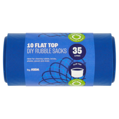 ASDA ASDA 10 Flat Top Rubble Sacks Storage Bags 35 Litres- Buy online at McGrocer