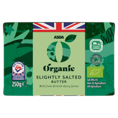 ASDA organic slightly salted butter 250g - British product