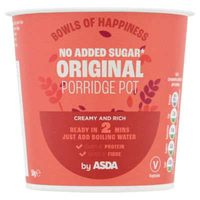 Pot de porridge instantané original ASDA 50g