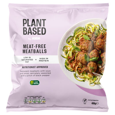 ASDA plant based meat-free meatballs 400g, imported from the UK