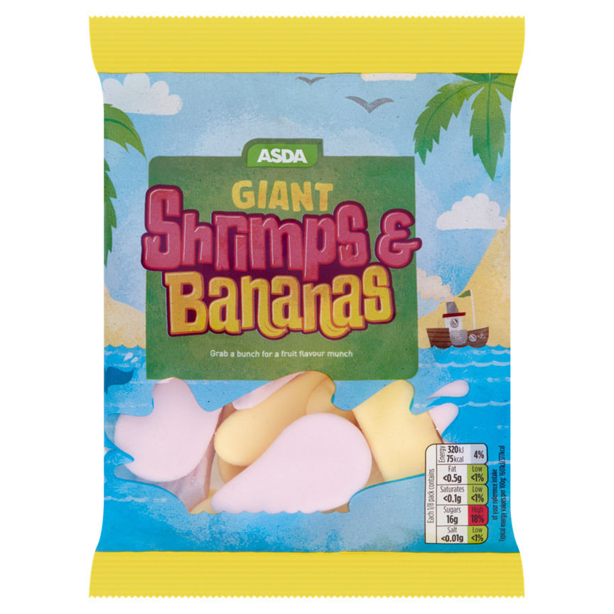 ASDA Giant Shrimps & Bananas Foam Sweets