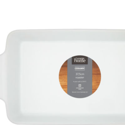 ASDA George Home Ceramic White Roaster 37.5cm- Buy online at McGrocer