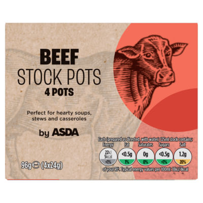 ASDA Rinderbrühe Pots 4 x 24g (96g) - Britisches Produkt