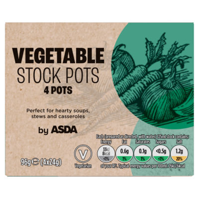 Pots de bouillon de légumes ASDA 4 x 24g (96g)