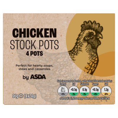 ASDA Konsentrert Kyllingkraft-potter 4 x 24 g (96 g)