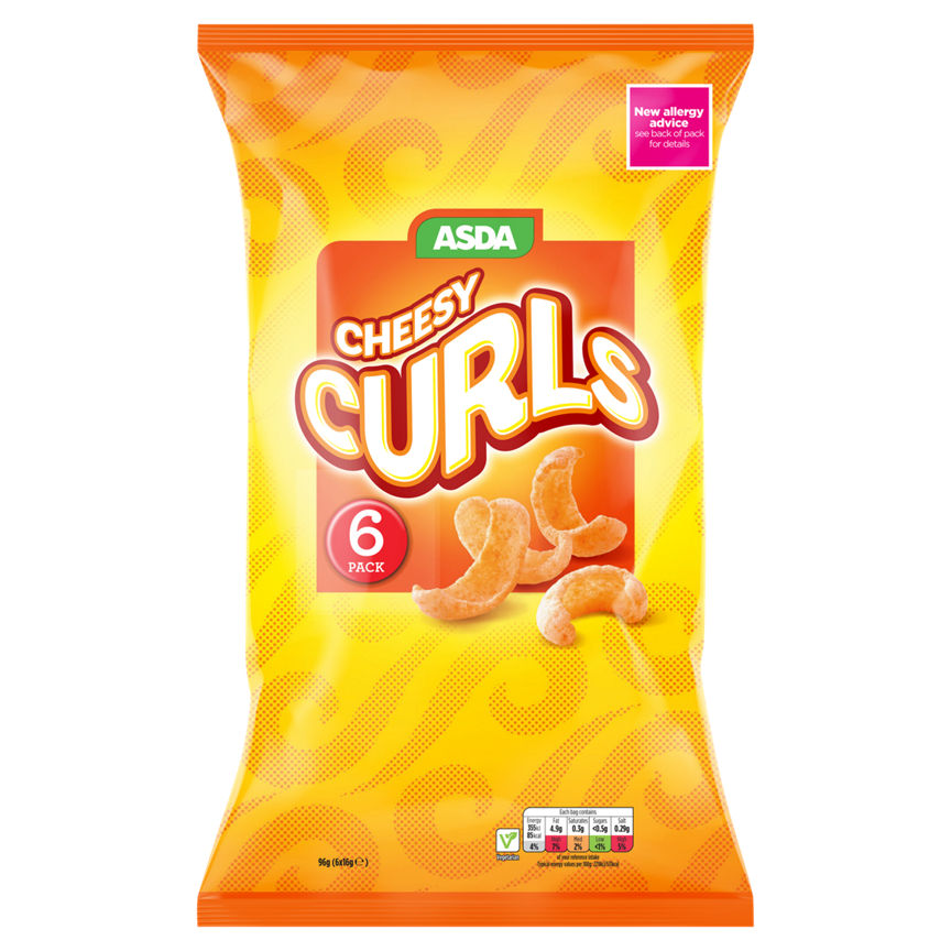 ASDA Cheesy Curls 6 x 16g (96g) GOODS ASDA   