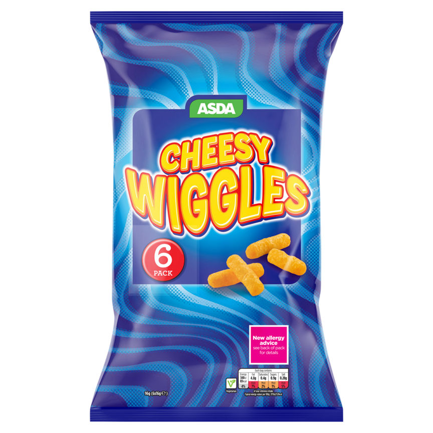 ASDA Cheesy Wiggles 6 x 16g (96g) GOODS ASDA   