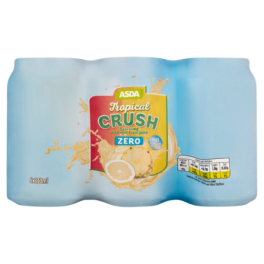 ASDA Tropical Crush Zero Cans GOODS ASDA   