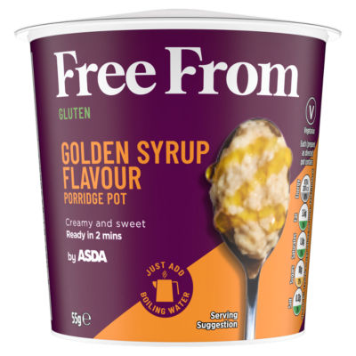 ASDA Free From Golden Syrup Flavour Porridge Pot 55g - British product