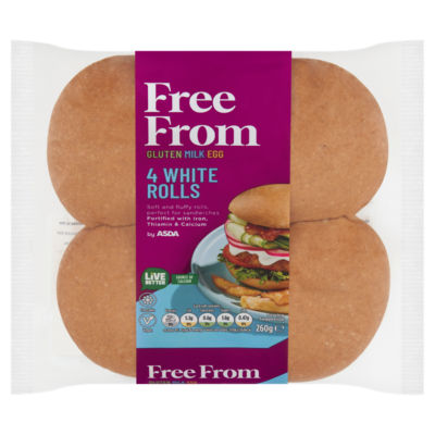 ASDA Free From White Rolls 260g - British product