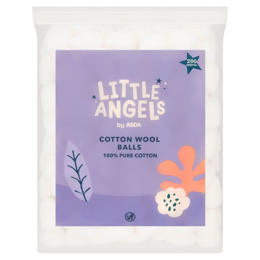 LITTLE ANGELS by ASDA 200 Cotton Wool Balls GOODS ASDA   