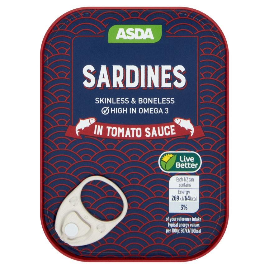 ASDA Skinless & Boneless Sardines in Tomato Sauce