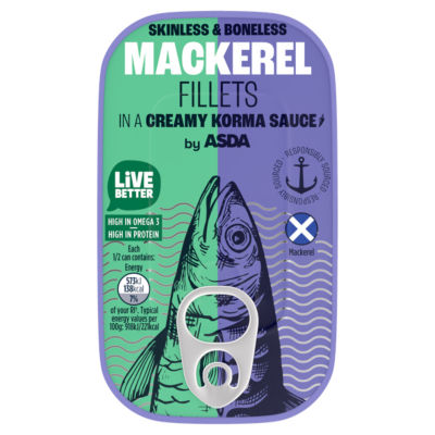 ASDA Mackerel Fillets Creamy Korma Sauce 125g - British product