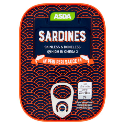 ASDA Sardines in Peri Peri Sauce 100g (British brand)