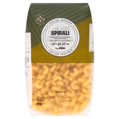 Pasta seca en espiral ASDA 500 g