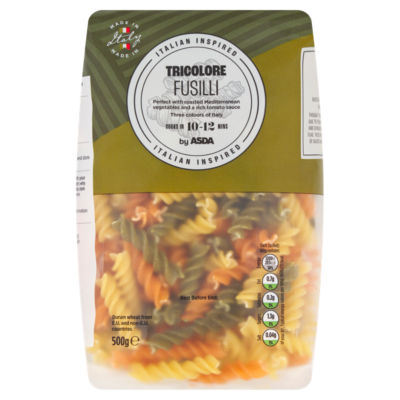 ASDA ASDA Tricolore Fusilli 500g- Buy online at McGrocer