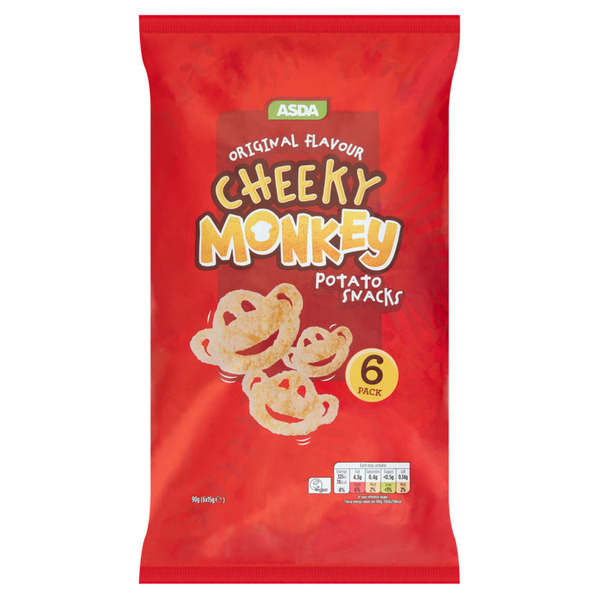 ASDA Cheeky Monkey Potato Snacks 6 x 15g (90g) GOODS ASDA   