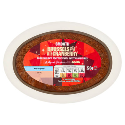 ASDA Brussels Pâté with cranberry 220g, imported from the UK