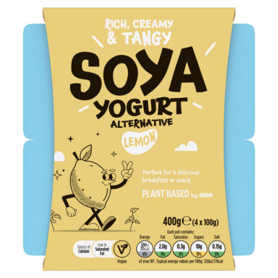 ASDA Plant Based Sitron Soya Yoghurt 4 x 100g