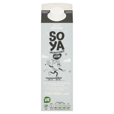 ASDA unsweetened soya drink 1 litre, imported from the UK