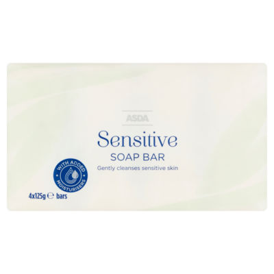 ASDA ASDA Sensitive Soap Bar للبشرة الحساسة 4 × 125 جرام (500 جرام) - اشترِ عبر الإنترنت من McGrocer