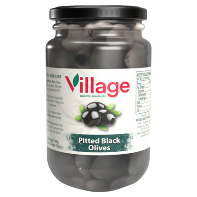 ASDA Village Quality Products Pitted Black Olives 340g- Buy online at McGrocer