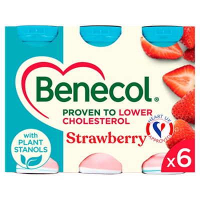 Benecol jordbærsmaksatt yoghurtdrikk 6 x 67.5 g