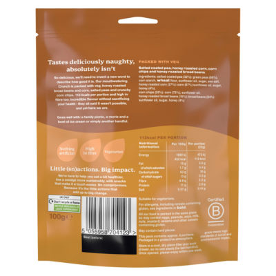 Graze Honey Roast Crunch snack mix 100g, imported from the UK