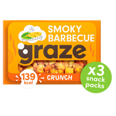 Graze Crunch smoky barbecue snack 3-pack, imported from the UK