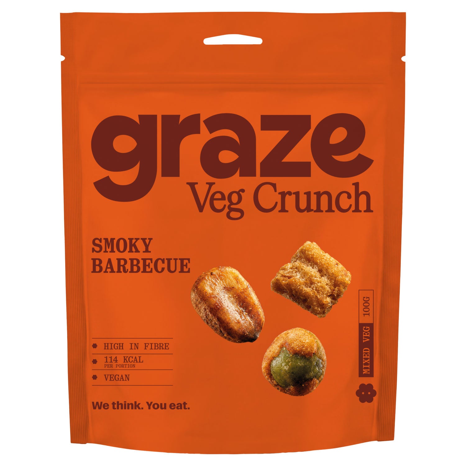 Graze smoky barbecue crunch snack 100g, UK version