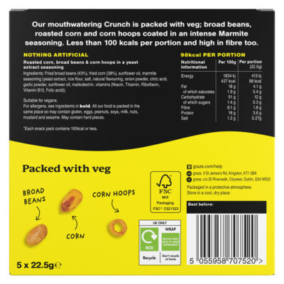 Graze Marmite Crunch multipack 5x22.5g - British product