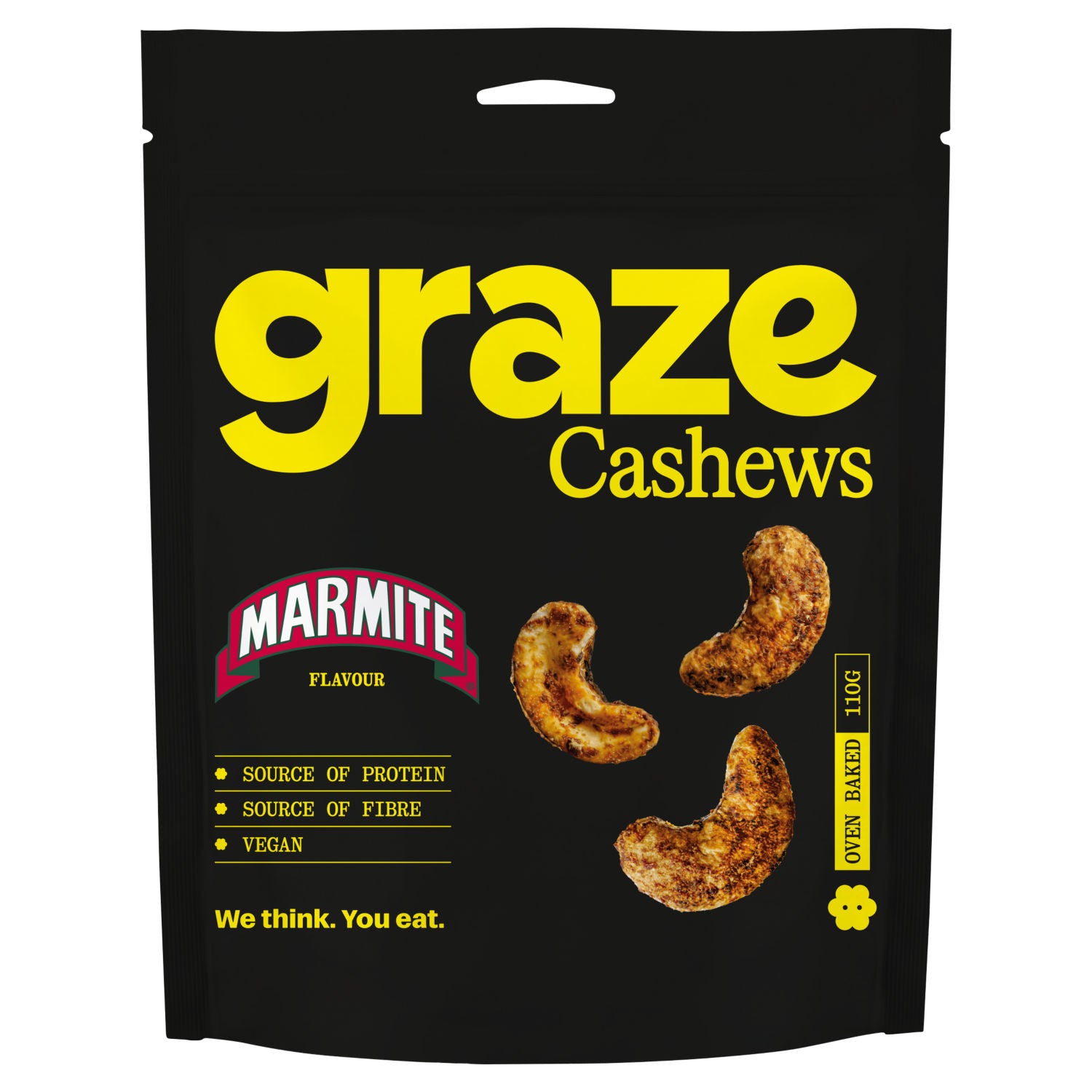 Marmite oven baked cashews 110g snack pack, UK version