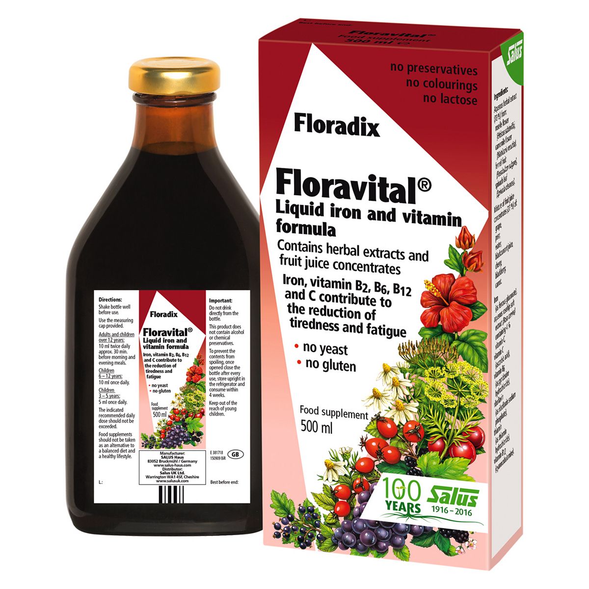 Floravital Liquid Iron and vitamin Formula - 500 ml GOODS Boots   