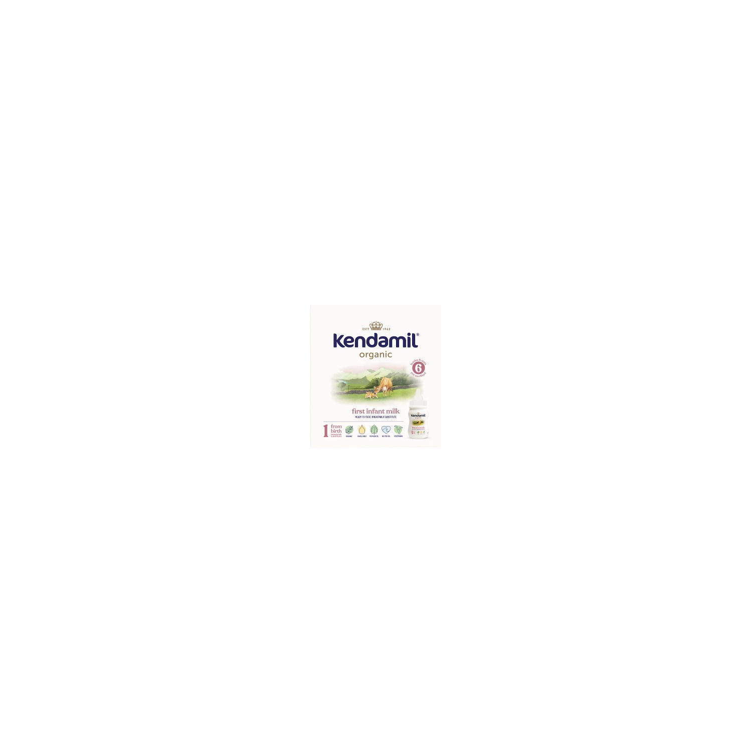 Kendamil organic first infant milk ready-to-feed 6x70ml, imported from the UK