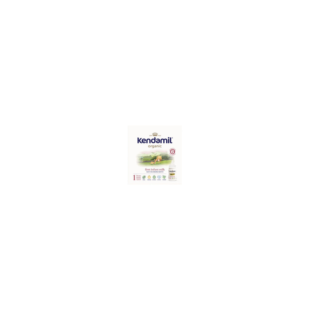 Kendamil organic first infant milk ready-to-feed 6x70ml, imported from the UK