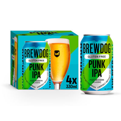 BrewDog Gluten Free Punk IPA beer 4 x 330ml - British product