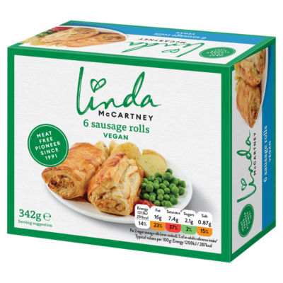Linda McCartney's 6 Vegetarian Sausage Rolls 342g