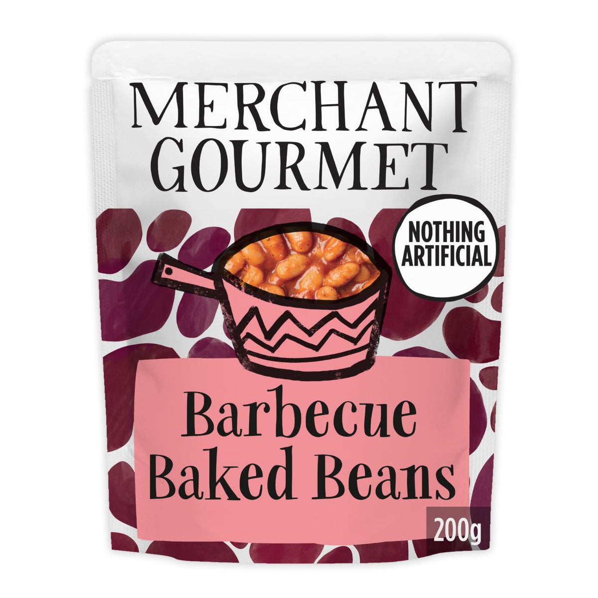 Merchant Gourmet barbecue baked beans 200g tin, imported from the UK