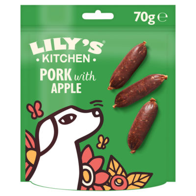 ASDA Lily's Kitchen Cracking Pork with Apple Sausages Dog Treats 70g- Buy online at McGrocer