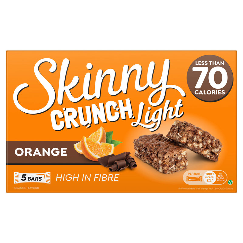 Skinny Crunch Light Orange bars 5 x 20g - British product