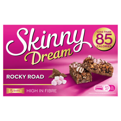 Skinny Dream Cereal Bar Rocky Road Raspberries 5 x 20g (British brand)
