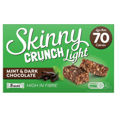 Skinny Crunch Light Mint cereal bars 5x19g, UK version